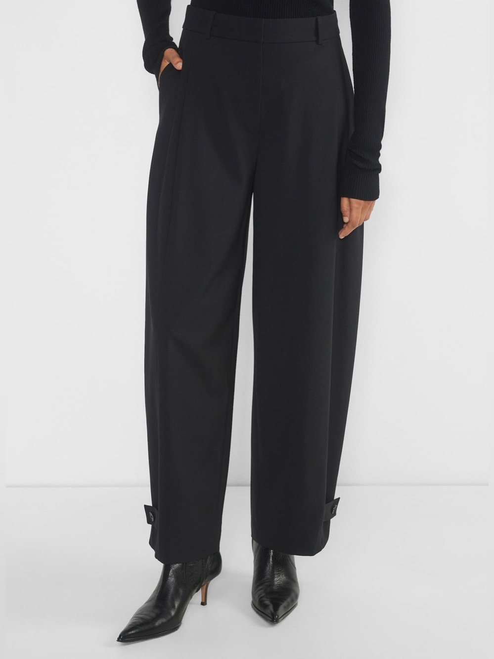 Babaton Aritzia Dialogue Pant Wool Barrel Leg Darted Waist High Rise Trouser